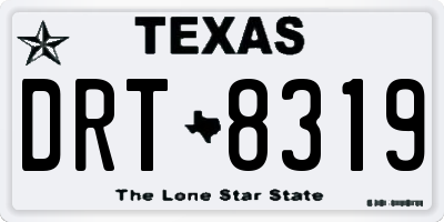 TX license plate DRT8319