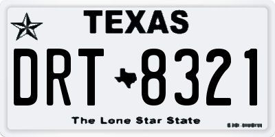 TX license plate DRT8321