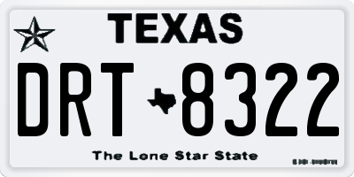TX license plate DRT8322