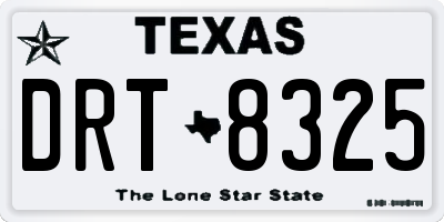 TX license plate DRT8325