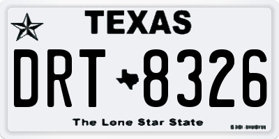 TX license plate DRT8326