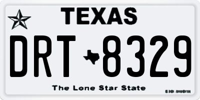 TX license plate DRT8329