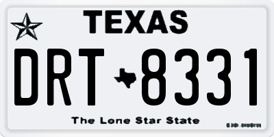 TX license plate DRT8331