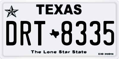 TX license plate DRT8335