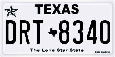TX license plate DRT8340