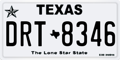 TX license plate DRT8346