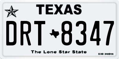 TX license plate DRT8347