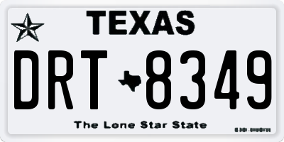 TX license plate DRT8349