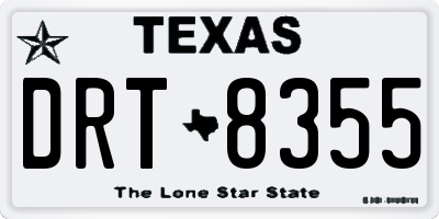TX license plate DRT8355