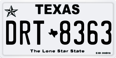 TX license plate DRT8363