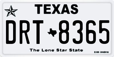TX license plate DRT8365