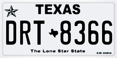 TX license plate DRT8366