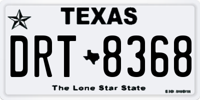 TX license plate DRT8368