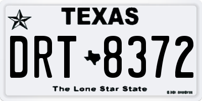 TX license plate DRT8372