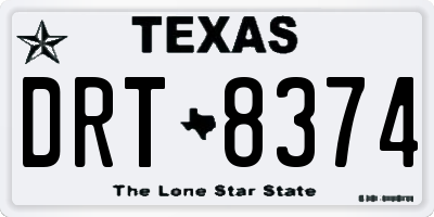 TX license plate DRT8374
