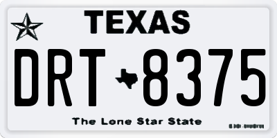 TX license plate DRT8375