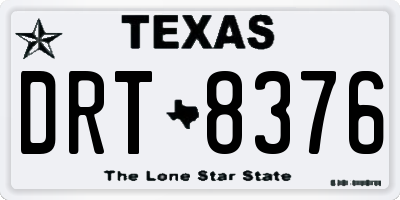 TX license plate DRT8376