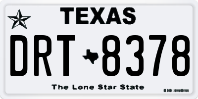 TX license plate DRT8378