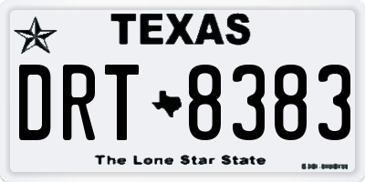 TX license plate DRT8383