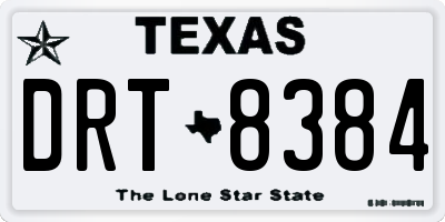 TX license plate DRT8384
