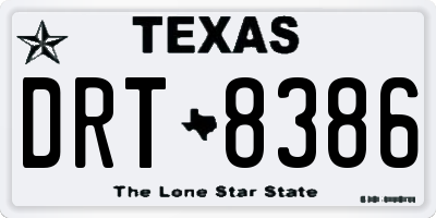 TX license plate DRT8386