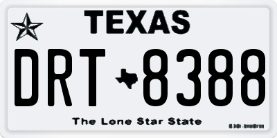TX license plate DRT8388