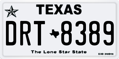 TX license plate DRT8389