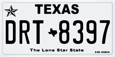 TX license plate DRT8397