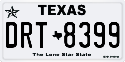 TX license plate DRT8399