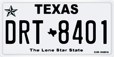TX license plate DRT8401
