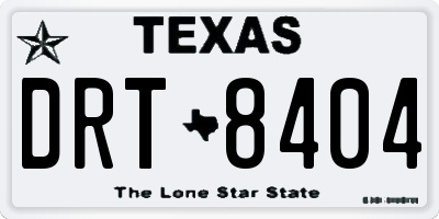 TX license plate DRT8404