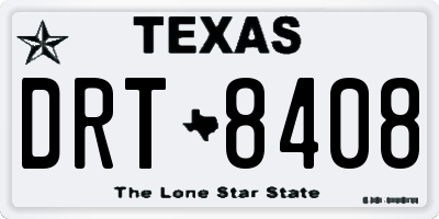 TX license plate DRT8408