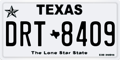 TX license plate DRT8409