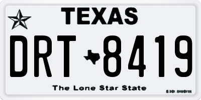 TX license plate DRT8419