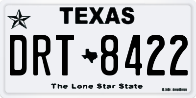 TX license plate DRT8422