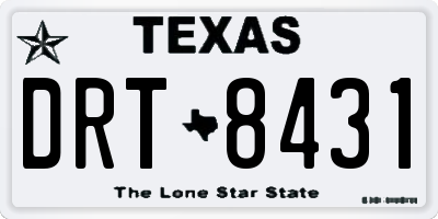 TX license plate DRT8431