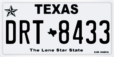 TX license plate DRT8433