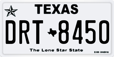 TX license plate DRT8450