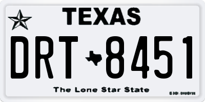 TX license plate DRT8451