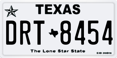 TX license plate DRT8454