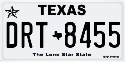 TX license plate DRT8455