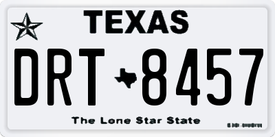 TX license plate DRT8457