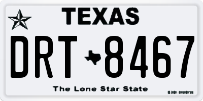 TX license plate DRT8467