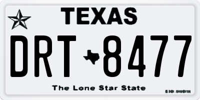 TX license plate DRT8477
