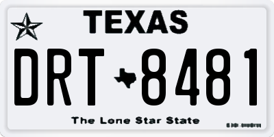 TX license plate DRT8481