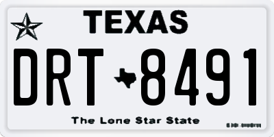 TX license plate DRT8491