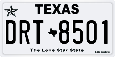 TX license plate DRT8501