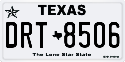 TX license plate DRT8506