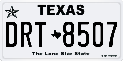 TX license plate DRT8507