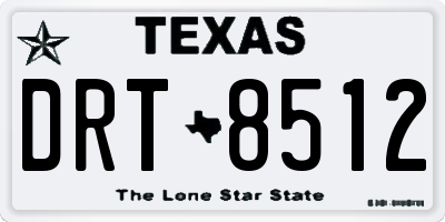TX license plate DRT8512